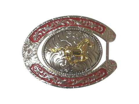 HORSE BELT BUCKLE GOLD SILVER RED WESTERN BUCKLE FASHION ART NEW #EH12278