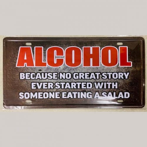 ALCOHOL SOUVENIR LICENSE PLATE 12" X 6" SIGN METAL ART WESTERN HOME DECOR #EH11719
