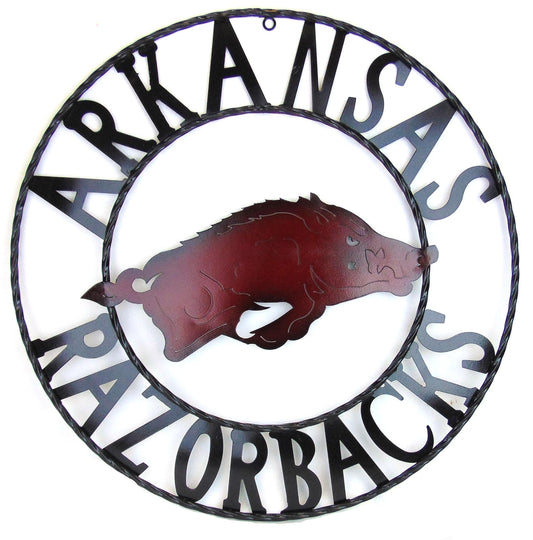 ARKANSAS RAZORBACKS CUSTOM METAL VINTAGE CRAFT SIGN TEAM HANDMADE