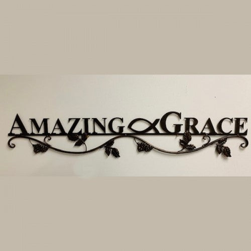 #SI_B8960 AMAZING GRACE 38" LONG METAL SIGN WESTERN HOME DECOR HANDMADE NEW
