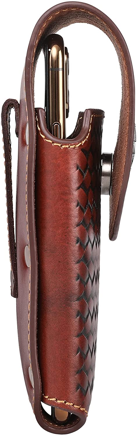 7" LONESTAR BROWN LEATHER POUCH EXTRA LARGE  BELT LOOP HOLSTER CELL PHONE CASE UNIVERSAL OVERSIZE #EH12701--FREE SHIPPING