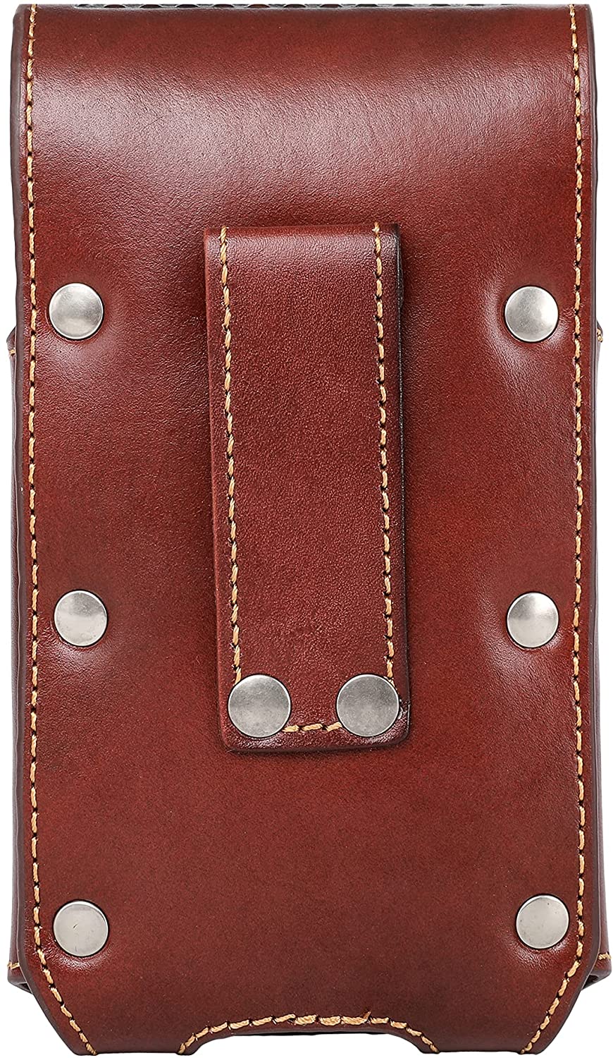 7" LONESTAR BROWN LEATHER POUCH EXTRA LARGE  BELT LOOP HOLSTER CELL PHONE CASE UNIVERSAL OVERSIZE #EH12701--FREE SHIPPING