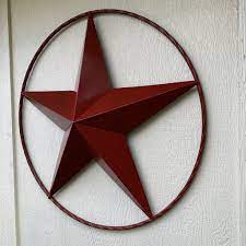 CRANBERRY BURGUNDY STAR RED STAR BARN METAL LONESTAR TWISTED ROPE RING WALL ART WESTERN HOME DECOR BRAND NEW