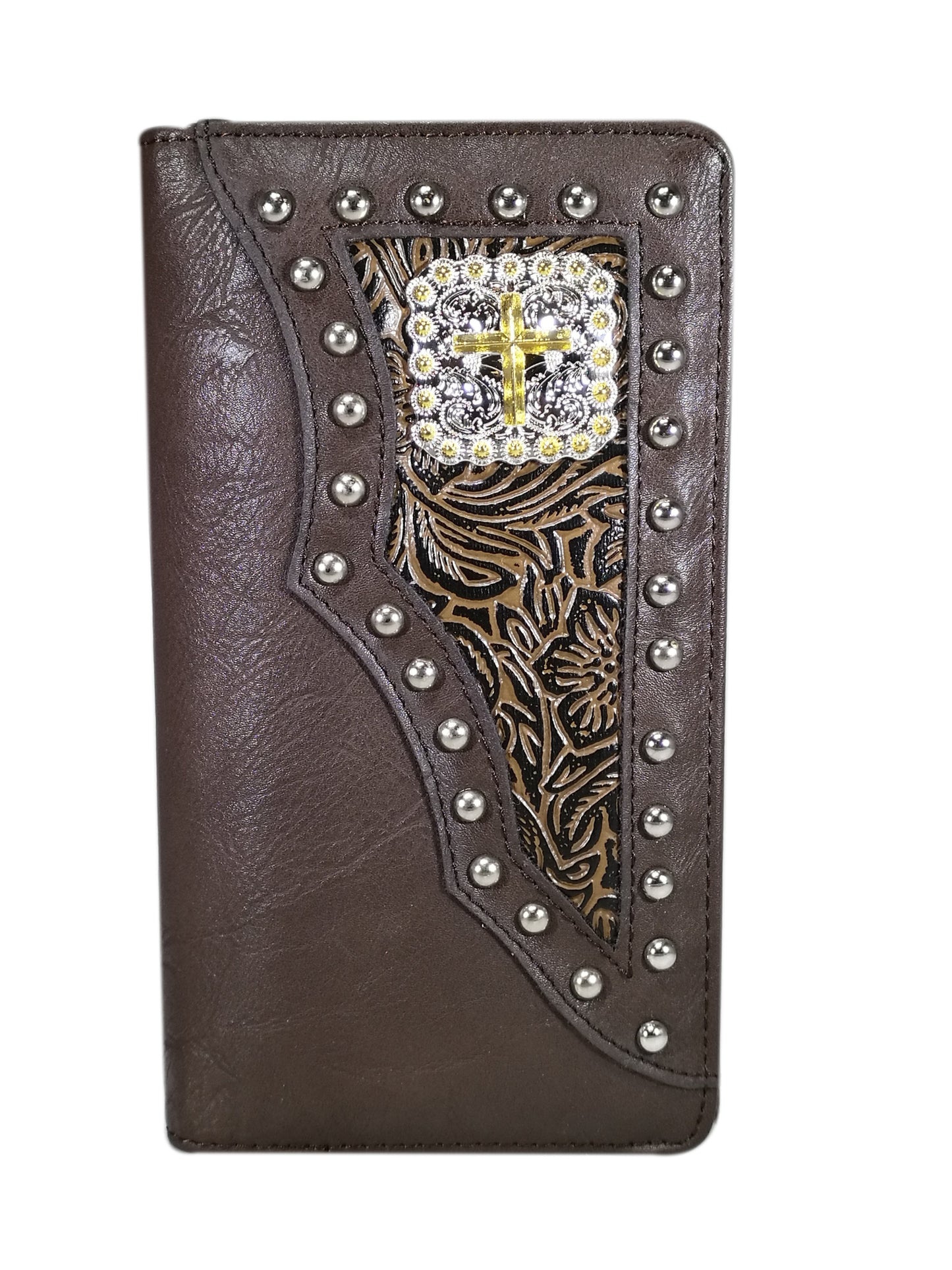 WESTERN CROSS CHECKBOOK BIFOLD MEN'S & WOMEN'S WALLET GENUINE LEATHER NEW