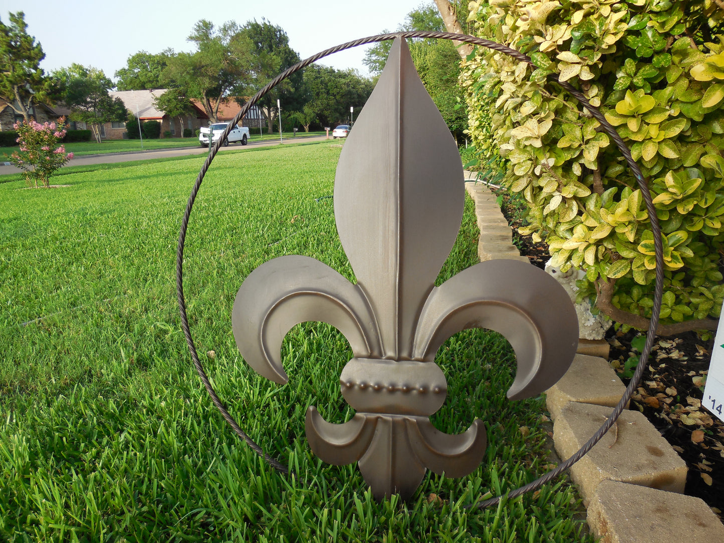 24",36" FLEUR DE LIS METAL WALL ART SIGN WESTERN HOME DECOR RUSTIC BROWN HANDMADE NEW-#EH10149