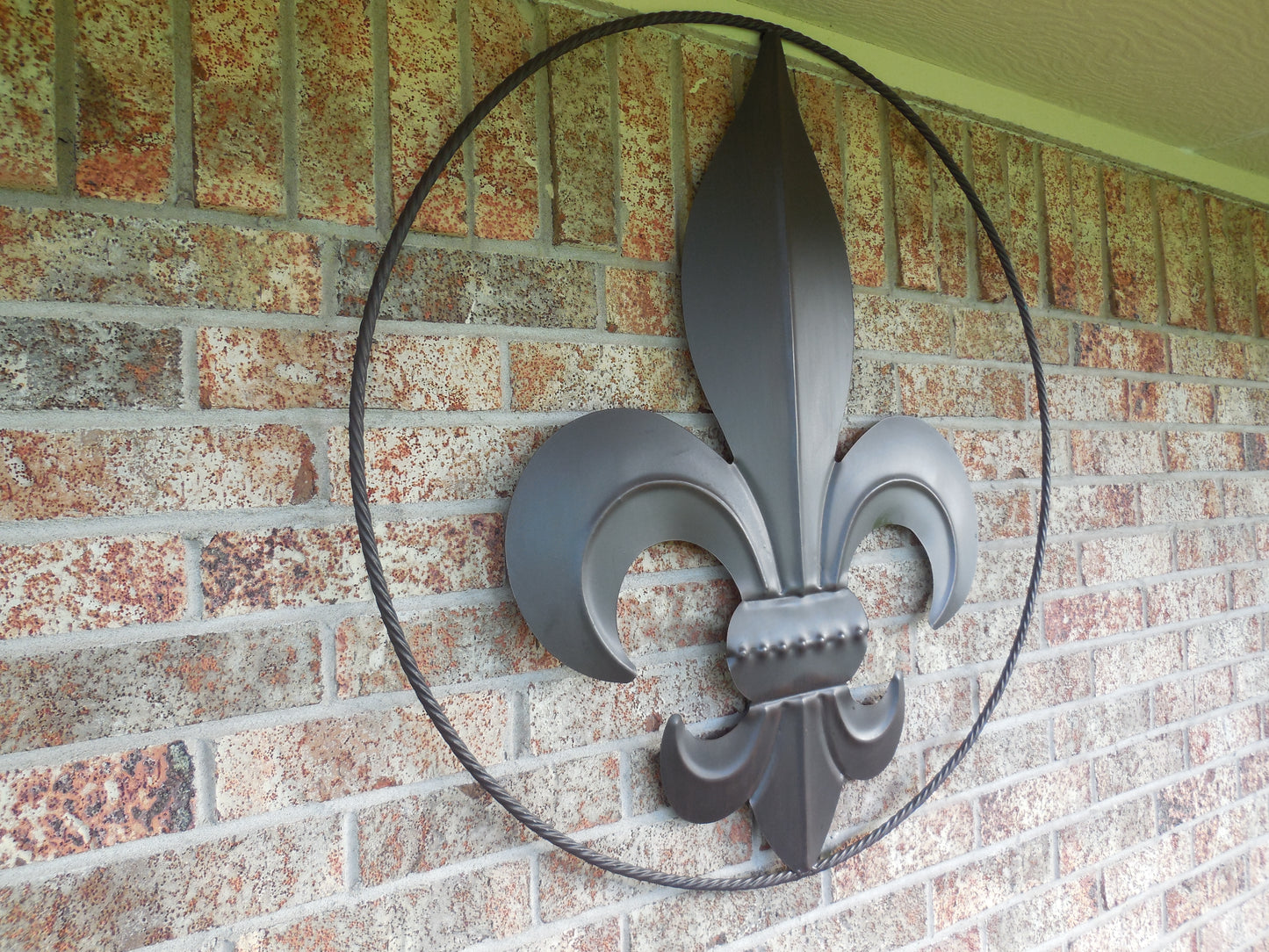 24",36" FLEUR DE LIS METAL WALL ART SIGN WESTERN HOME DECOR RUSTIC BROWN HANDMADE NEW-#EH10149