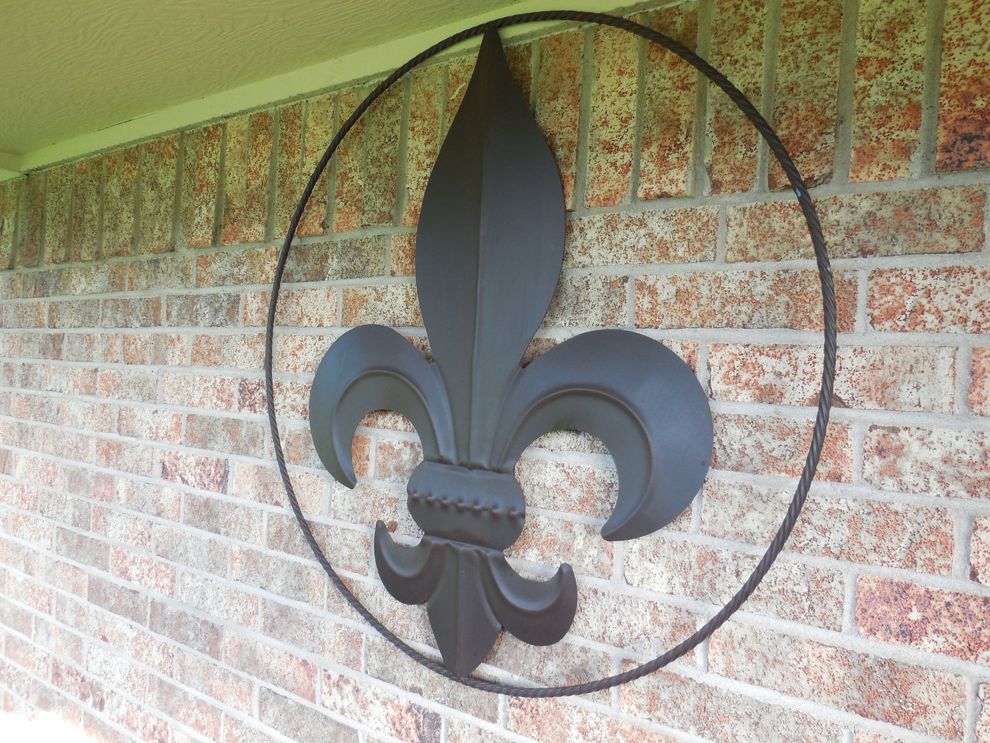 24",36" FLEUR DE LIS METAL WALL ART SIGN WESTERN HOME DECOR RUSTIC BROWN HANDMADE NEW-#EH10149