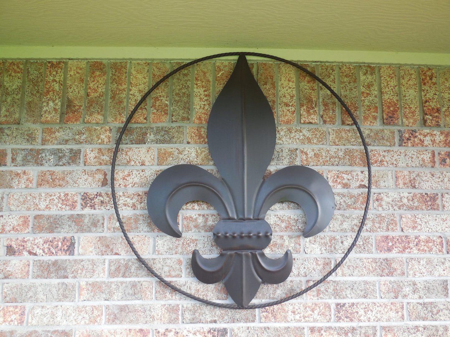 24",36" FLEUR DE LIS METAL WALL ART SIGN WESTERN HOME DECOR RUSTIC BROWN HANDMADE NEW-#EH10149