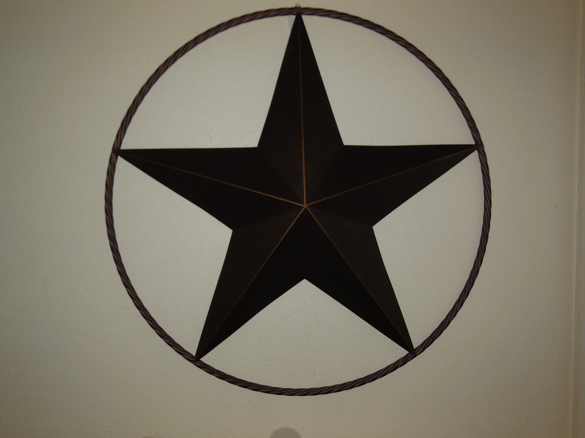 32" BARN STAR METAL LONESTAR TWISTED ROPE RING WESTERN HOME DECOR HANDMADE NEW-#EH10009