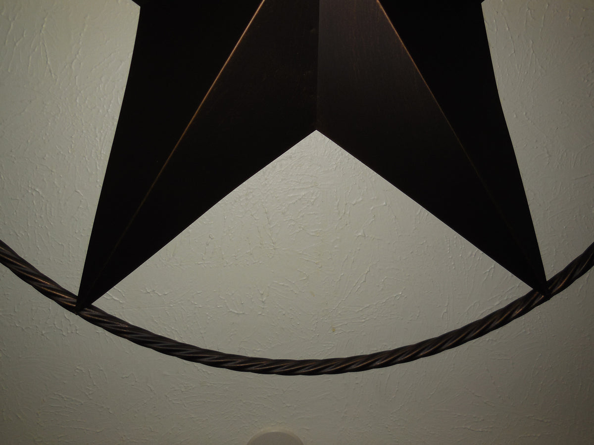32" BARN STAR METAL LONESTAR TWISTED ROPE RING WESTERN HOME DECOR HANDMADE NEW-#EH10009
