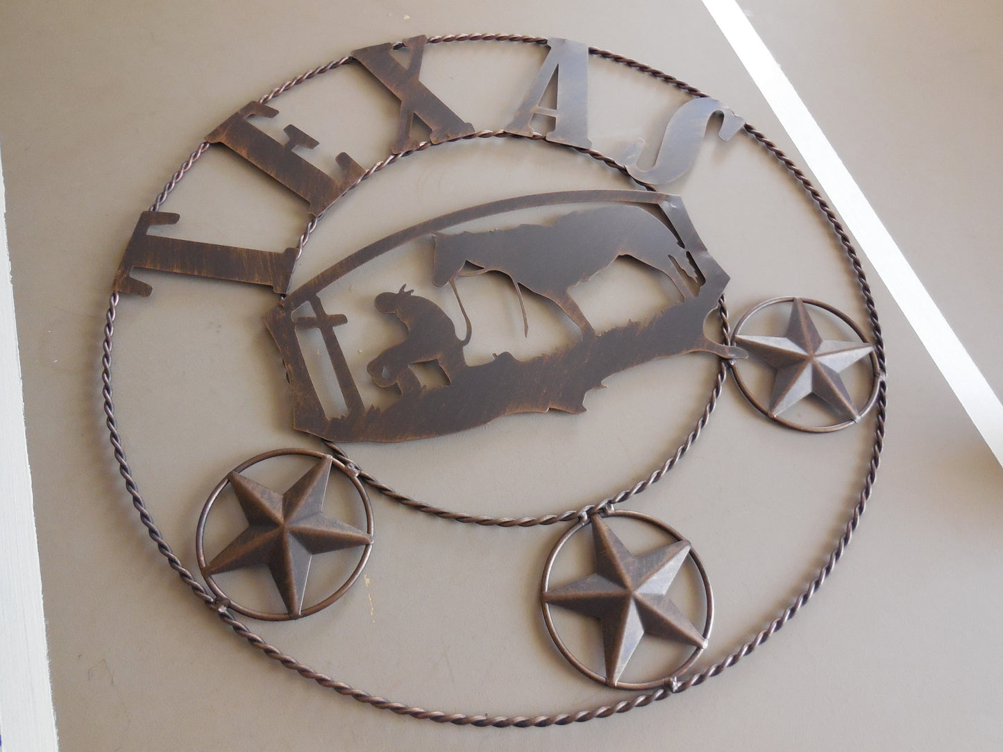 21" TEXAS COWBOYS CHURCH PRAYER METAL WALL ART WESTERN HOME DECOR