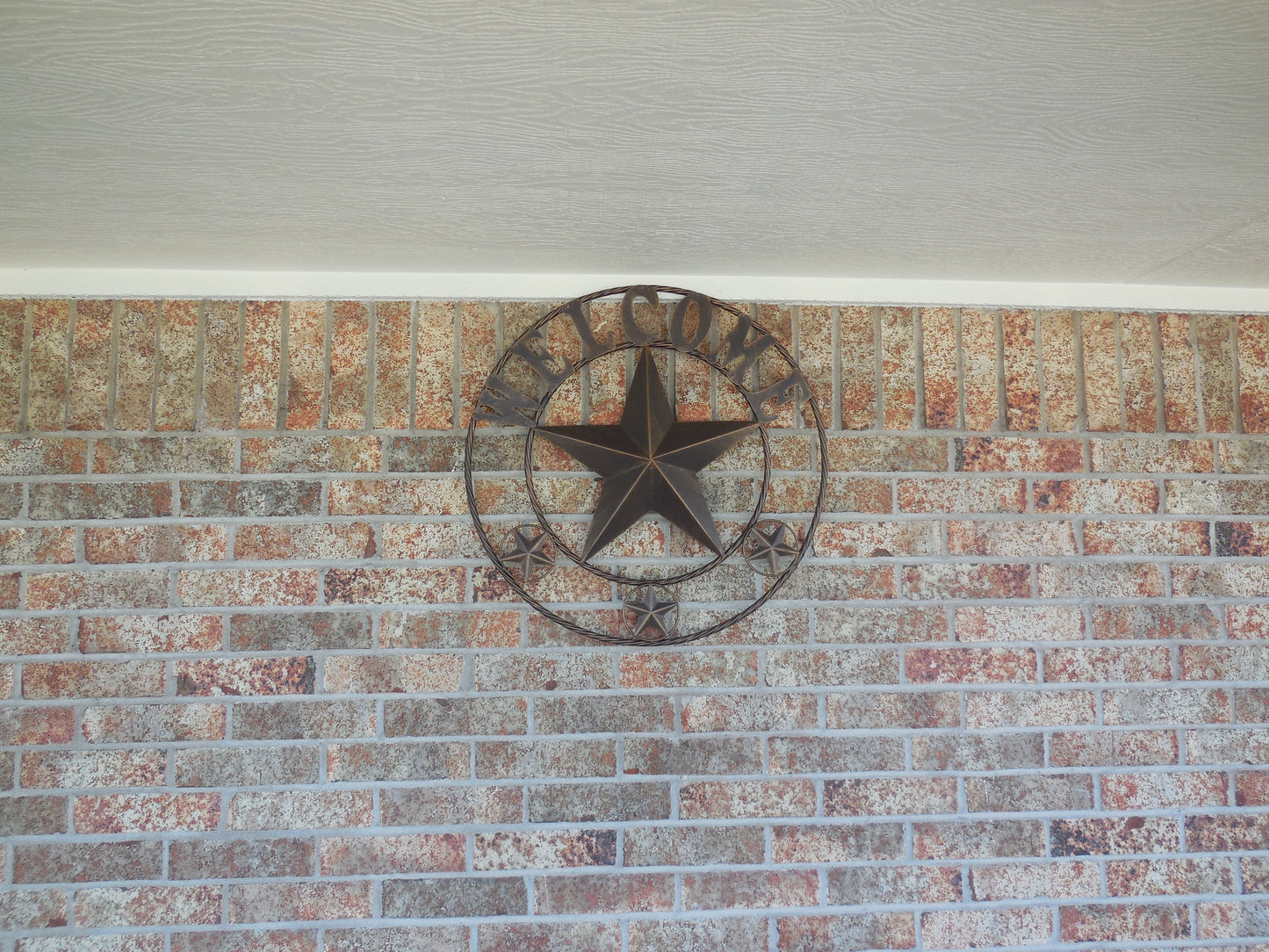 WELCOME BARN STAR METAL LONE STAR TWISTED ROPE RING WESTERN HOME DECOR HANDMADE #EH11369