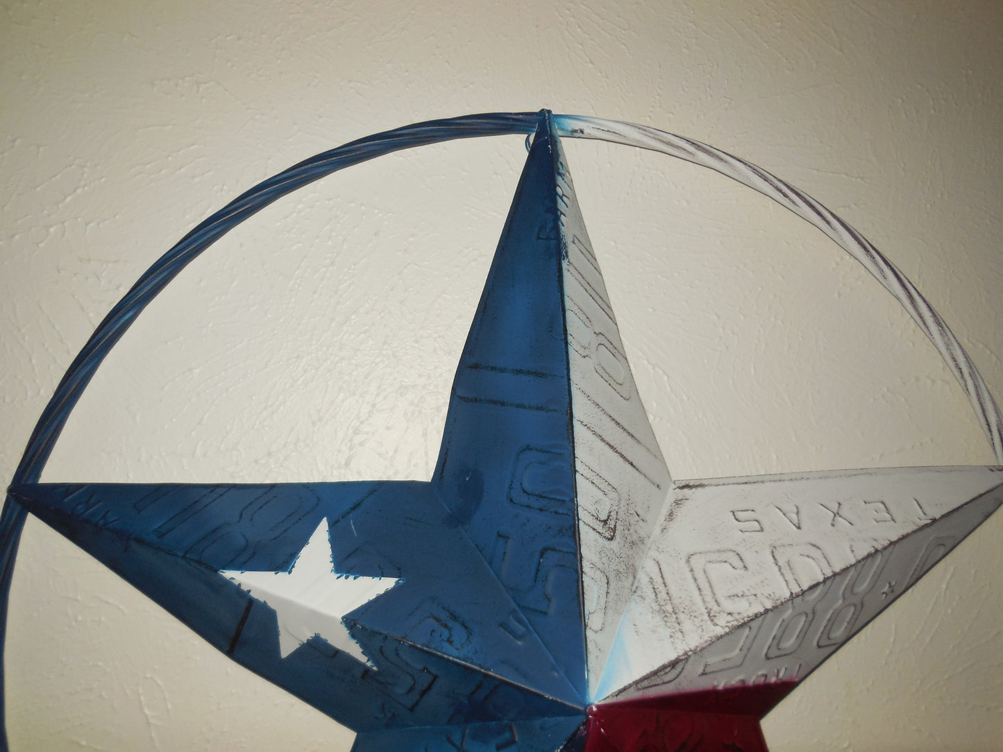 12", 16", 24",32",36" TEXAS LICENSE PLATE FLAG METAL RED WHITE BLUE BARN STAR WESTERN HOME DECOR HANDMADE