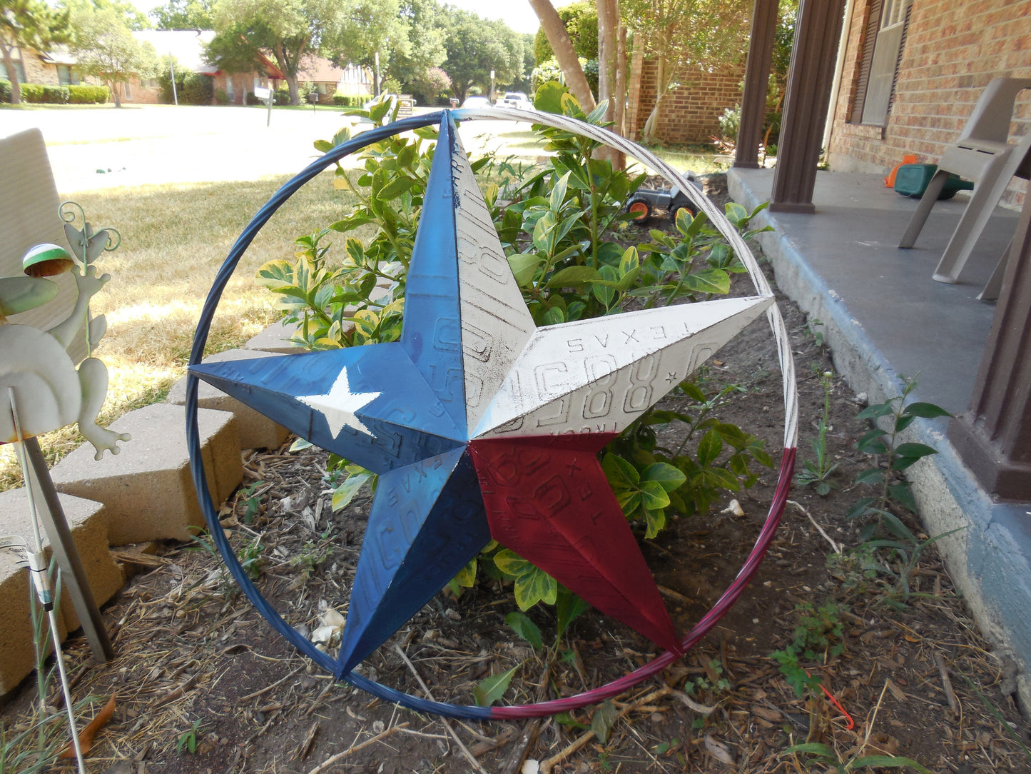 12", 16", 24",32",36" TEXAS LICENSE PLATE FLAG METAL RED WHITE BLUE BARN STAR WESTERN HOME DECOR HANDMADE