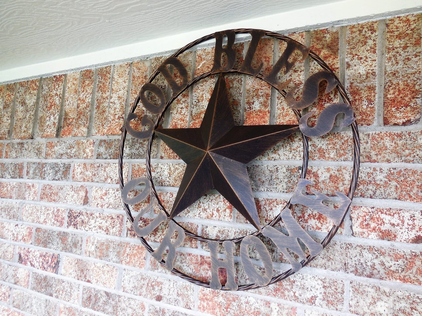 GOD BLESS OUR HOME 18",24",32",36" BARN STAR METAL LONE STAR TWISTED RING WESTERN HOME DECOR HANDMADE NEW #EH11002