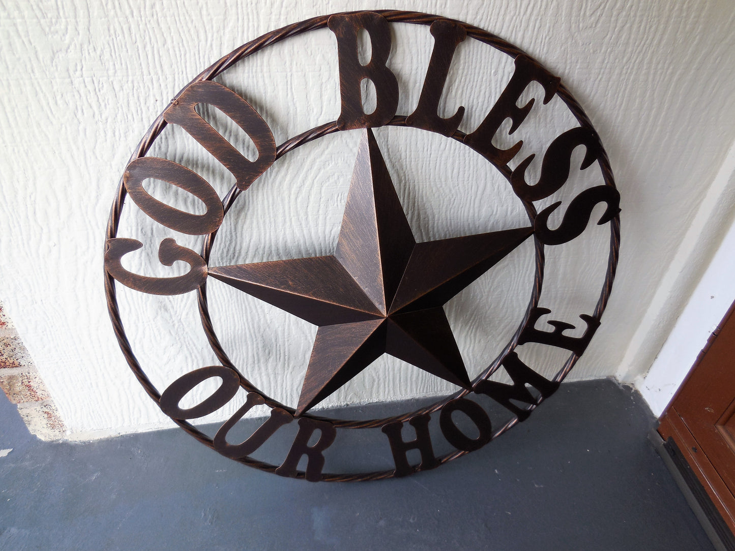 GOD BLESS OUR HOME 18",24",32",36" BARN STAR METAL LONE STAR TWISTED RING WESTERN HOME DECOR HANDMADE NEW #EH11002