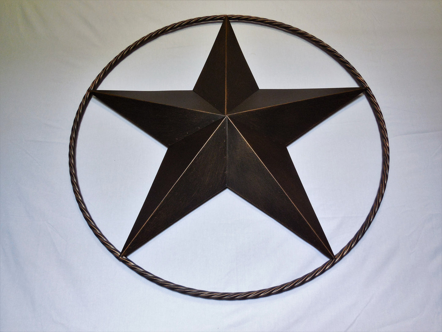 LONESTAR 38" BARN STAR #EH10012 TWISTED ROPE RING METAL WESTERN HOME DECOR HANDMADE NEW