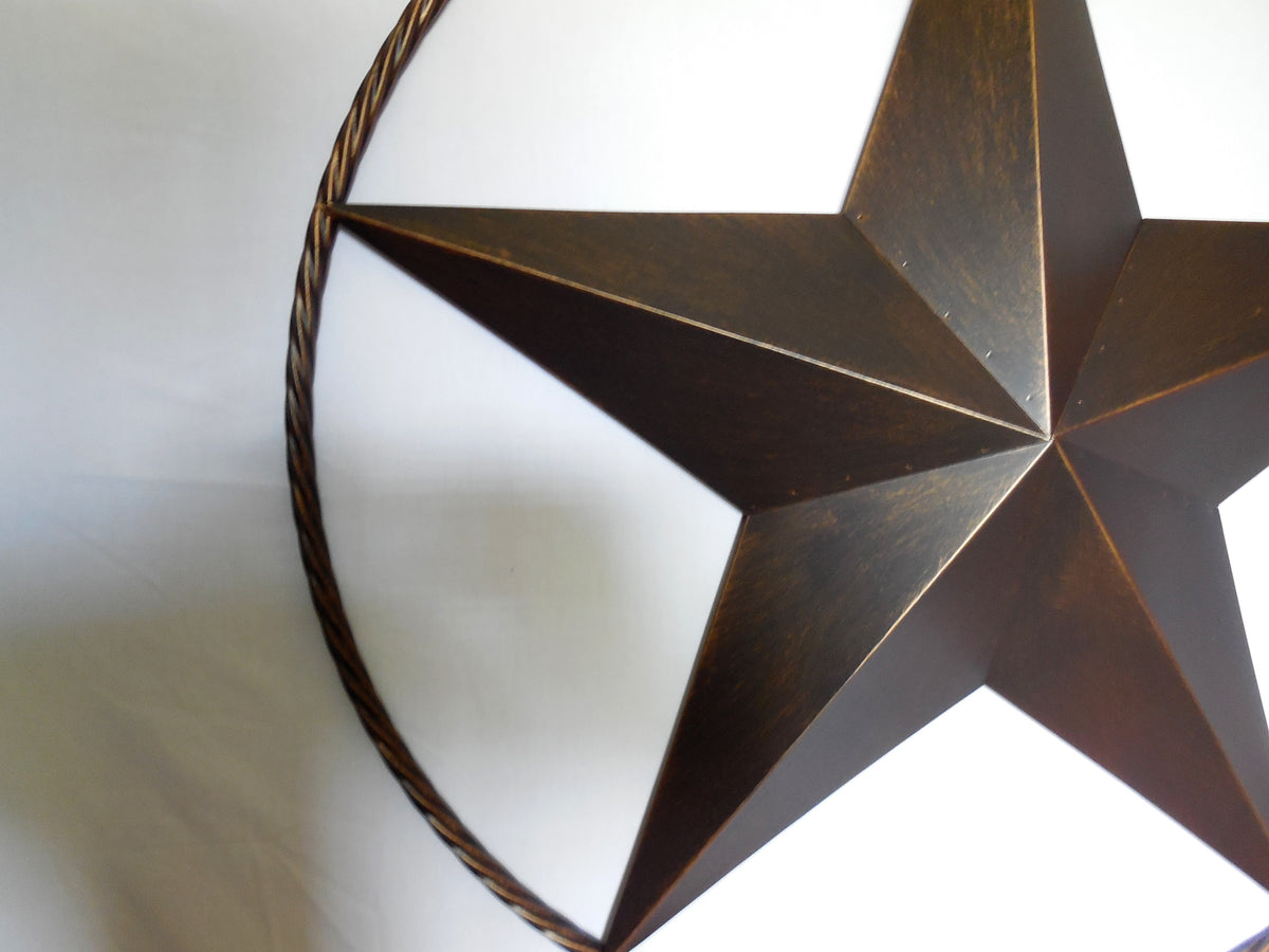 32" BARN STAR METAL LONESTAR TWISTED ROPE RING WESTERN HOME DECOR HANDMADE NEW-#EH10009