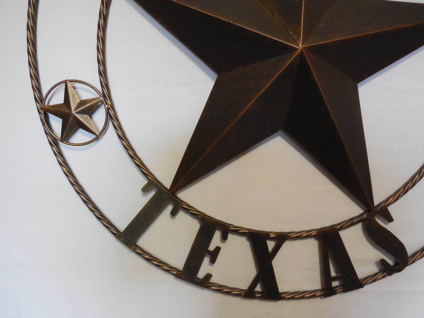 #EH10195 GOD BLESS TEXAS BARN STAR METAL LONE STAR WESTERN HOME DECOR HANDMADE NEW
