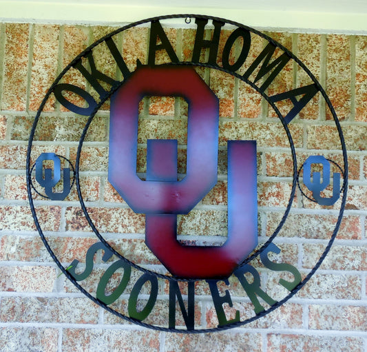 12", 18", 24", 32" OU OKLAHOMA SOONERS METAL CUSTOM VINTAGE CRAFT WALL ART TEAM SIGN HANDMADE