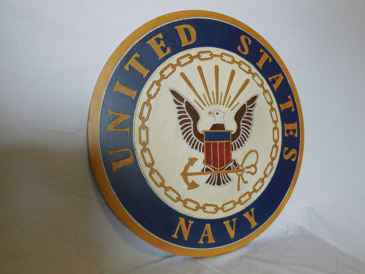 21" UNITED STATES NAVY MILITARY HAND CARVED WOOD PLAQUE ART CRAFT WESTERN HOME DECOR RUSTIC HANDMADE ART NEW