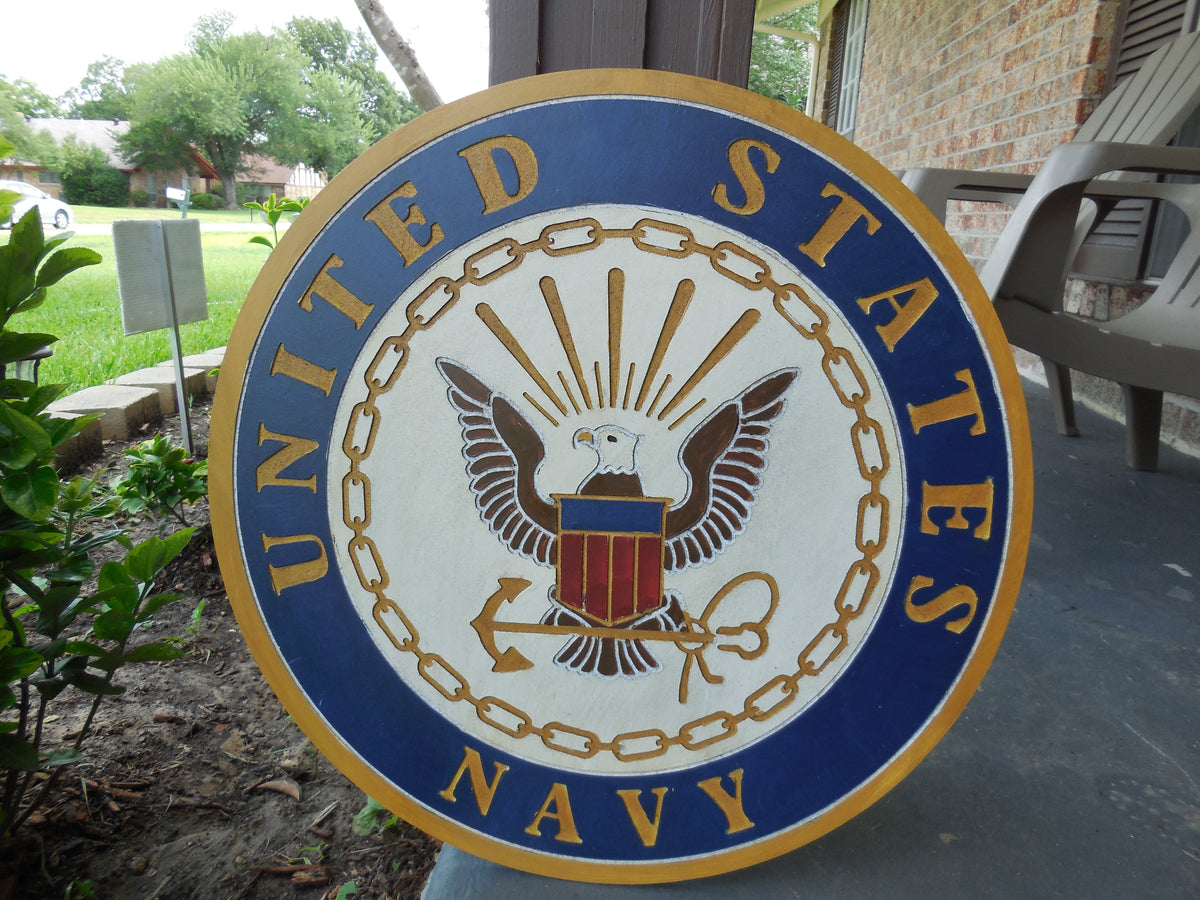 21" UNITED STATES NAVY MILITARY HAND CARVED WOOD PLAQUE ART CRAFT WESTERN HOME DECOR RUSTIC HANDMADE ART NEW