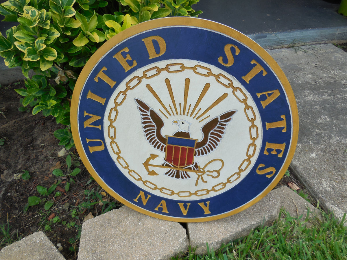 21" UNITED STATES NAVY MILITARY HAND CARVED WOOD PLAQUE ART CRAFT WESTERN HOME DECOR RUSTIC HANDMADE ART NEW