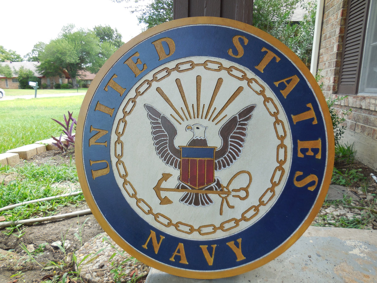 21" UNITED STATES NAVY MILITARY HAND CARVED WOOD PLAQUE ART CRAFT WESTERN HOME DECOR RUSTIC HANDMADE ART NEW