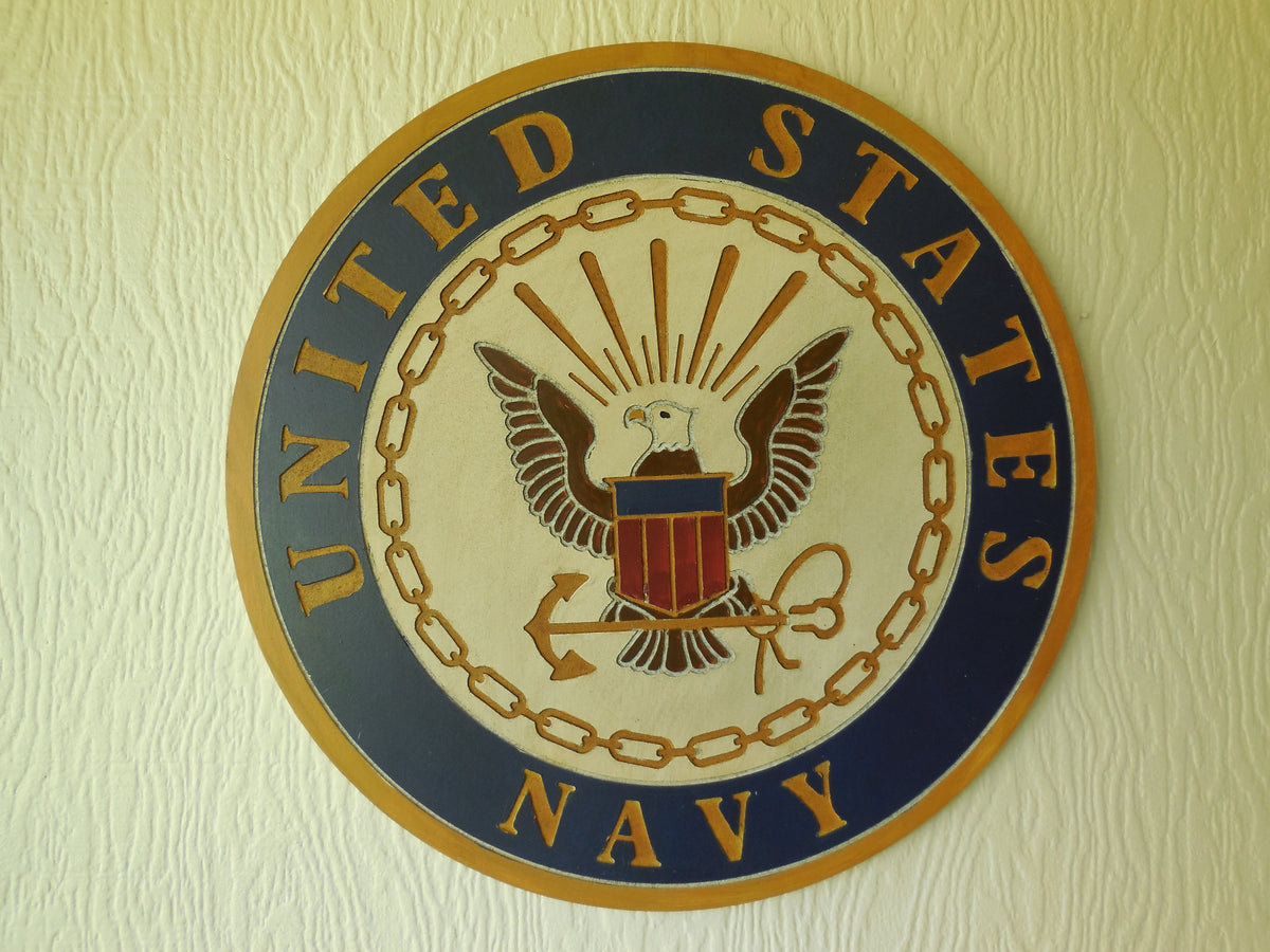 21" UNITED STATES NAVY MILITARY HAND CARVED WOOD PLAQUE ART CRAFT WESTERN HOME DECOR RUSTIC HANDMADE ART NEW