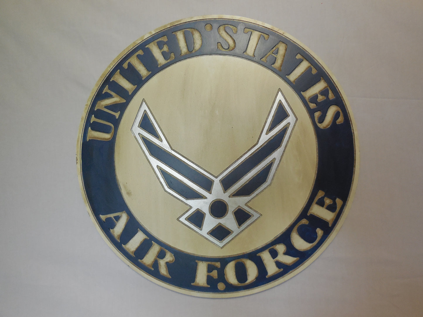 21" UNITED STATES AIR FORCE MILITARY HAND CARVED WOOD PLAQUE ART CRAFT WESTERN HOME DECOR AIRFORCE RUSTIC HANDMADE ART NEW
