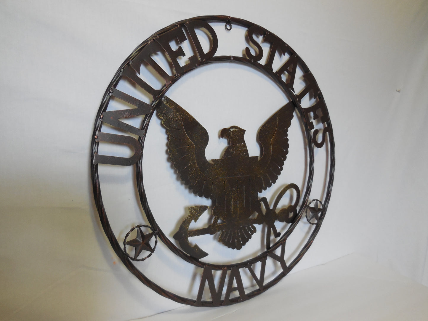 #EH10100 NAVY 24" UNITED STATES USA MILITARY CUSTOM METAL VINTAGE CRAFT SIGN RUSTIC BRONZE HANDMADE