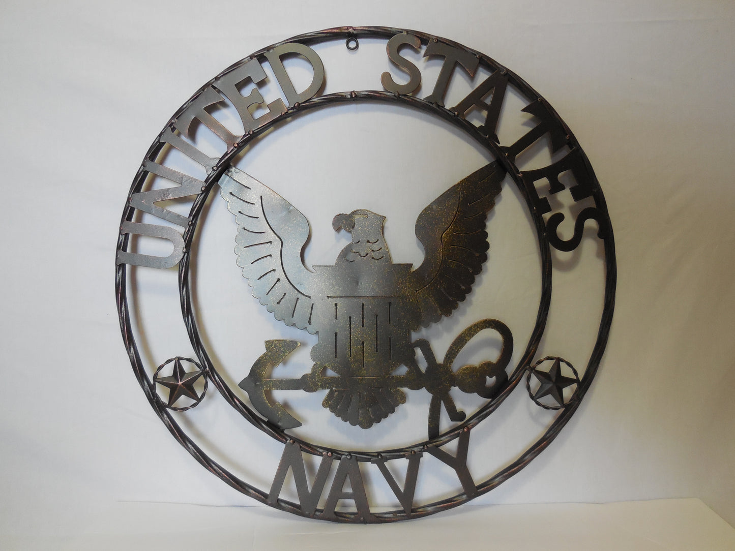 #EH10100 NAVY 24" UNITED STATES USA MILITARY CUSTOM METAL VINTAGE CRAFT SIGN RUSTIC BRONZE HANDMADE