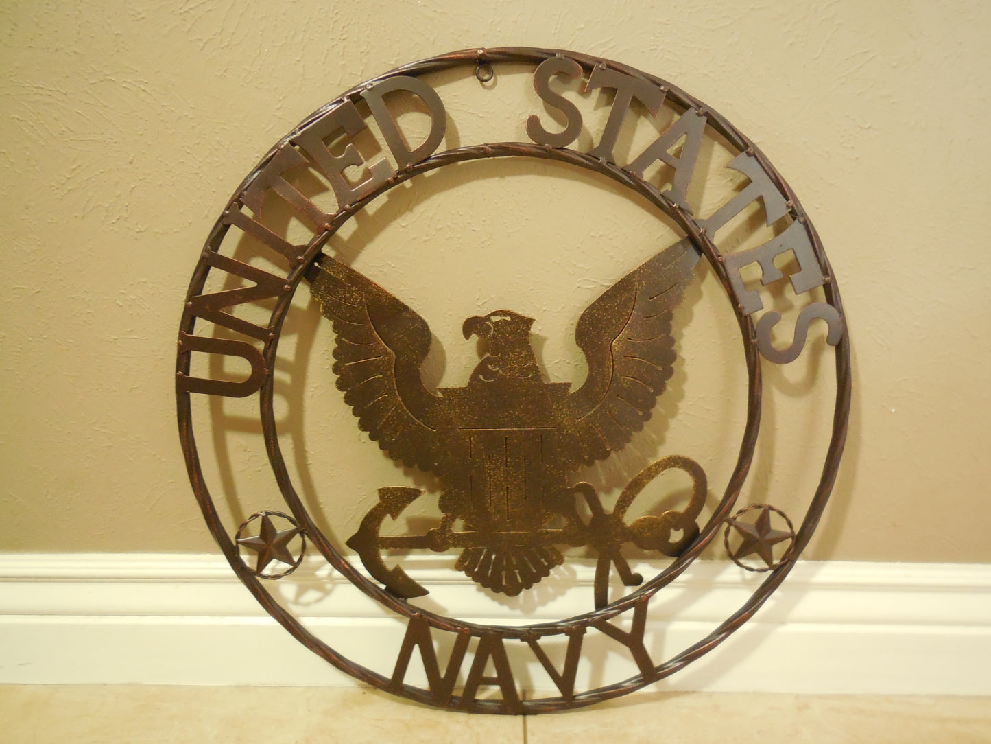 #EH10100 NAVY 24" UNITED STATES USA MILITARY CUSTOM METAL VINTAGE CRAFT SIGN RUSTIC BRONZE HANDMADE