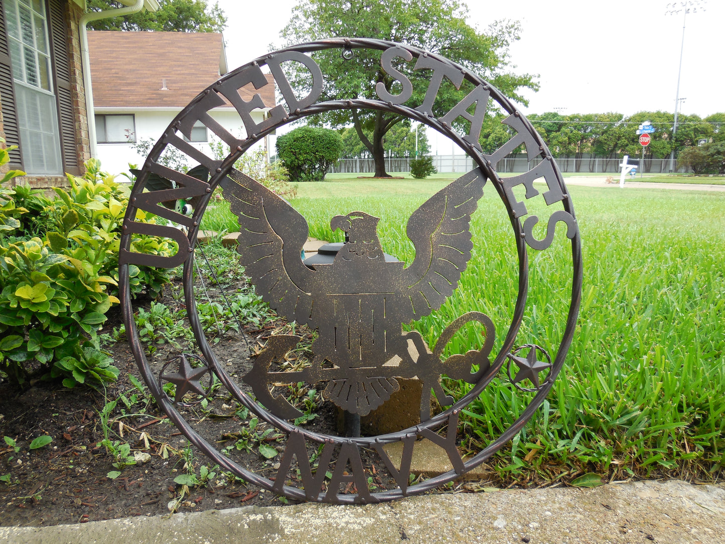 #EH10100 NAVY 24" UNITED STATES USA MILITARY CUSTOM METAL VINTAGE CRAFT SIGN RUSTIC BRONZE HANDMADE