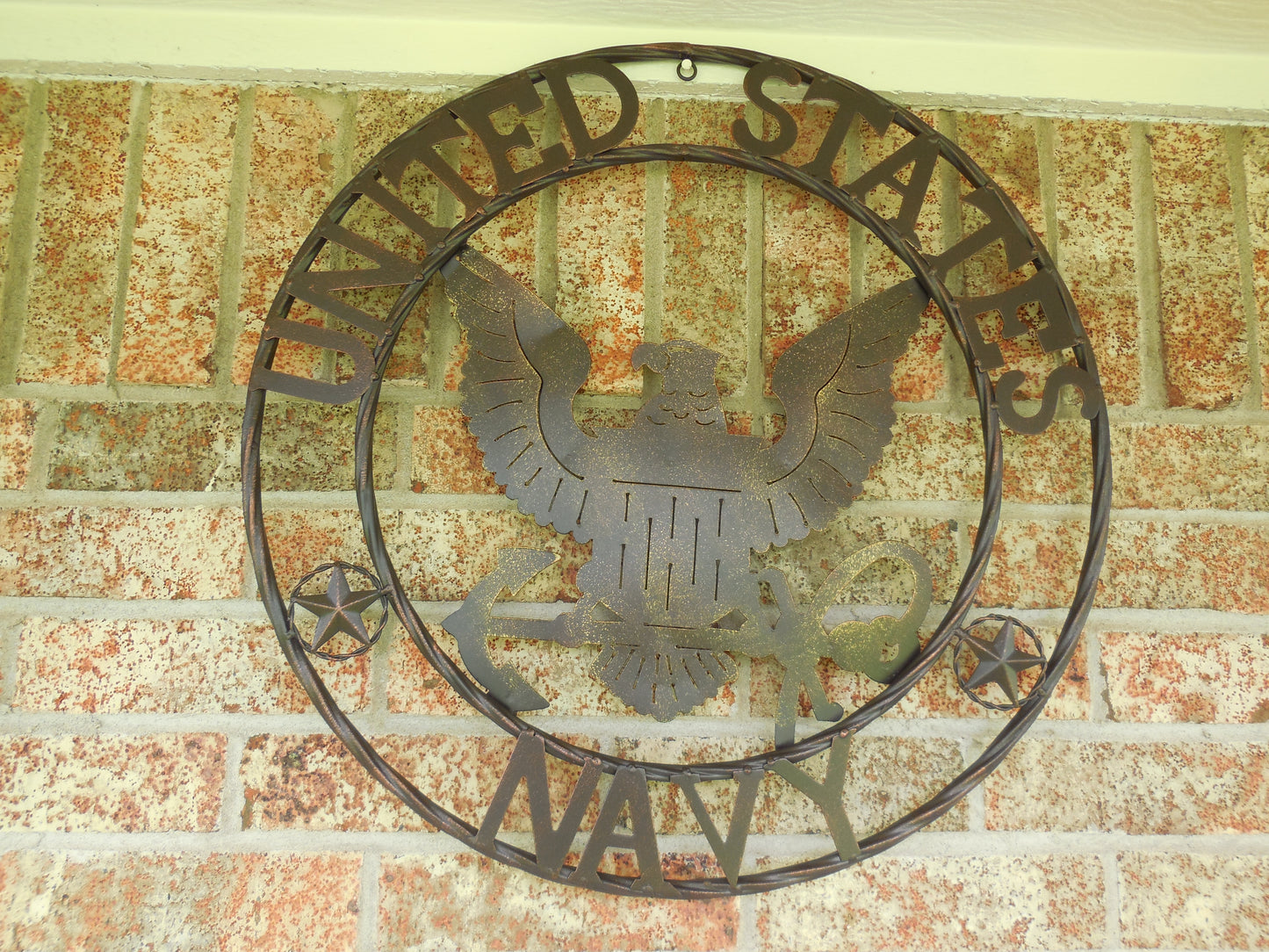 #EH10100 NAVY 24" UNITED STATES USA MILITARY CUSTOM METAL VINTAGE CRAFT SIGN RUSTIC BRONZE HANDMADE