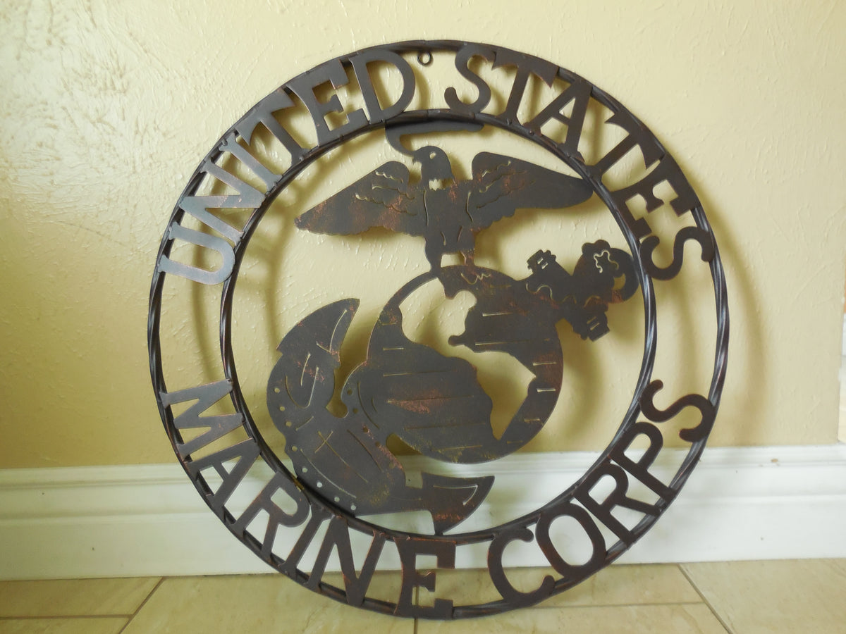 #EH10080 18",24",32" USA MARINE CORPS MILITARY PATRIOTIC METAL WALL ART SIGN WESTERN HOME DECOR HANDMADE