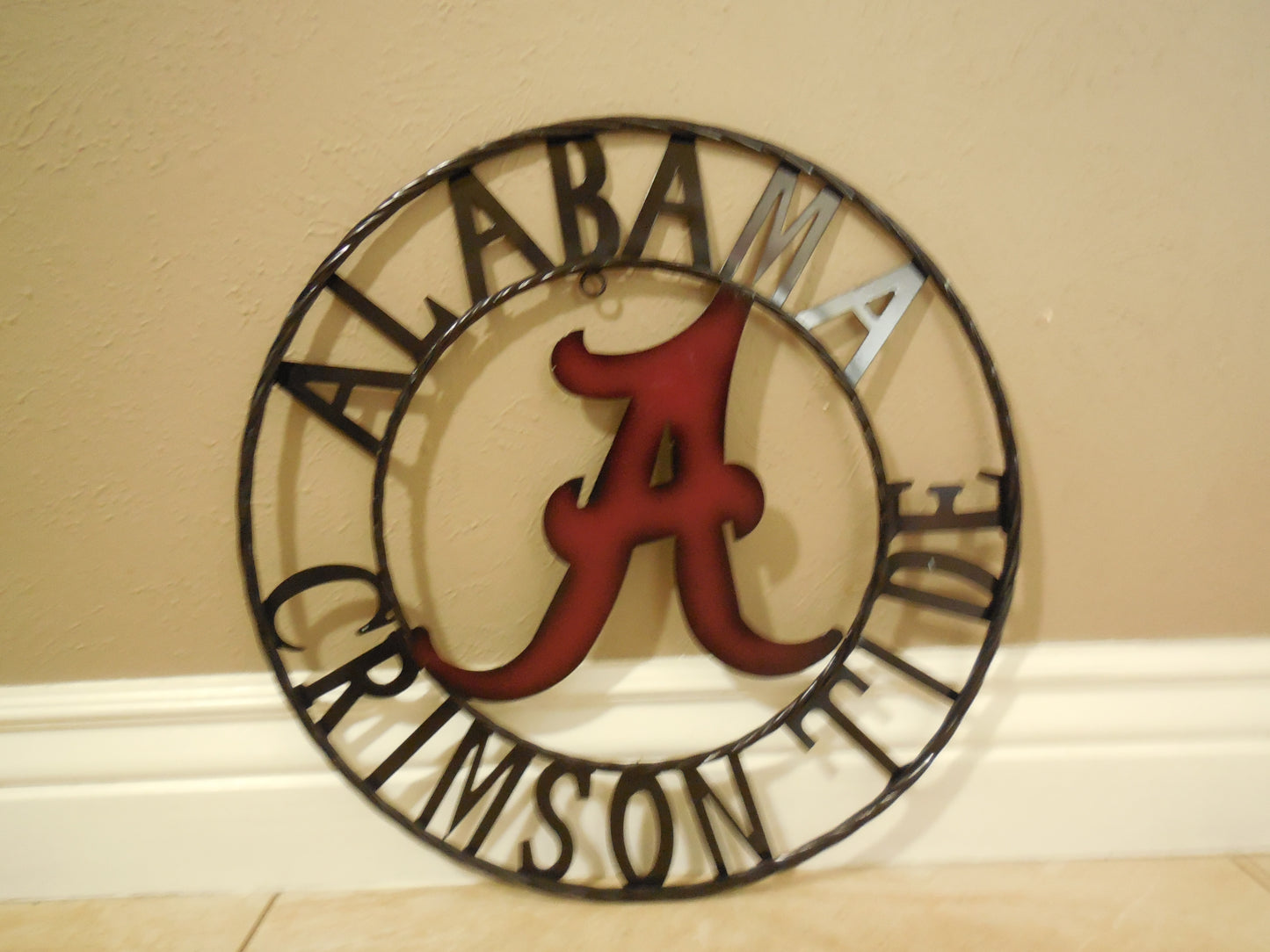 ALABAMA CRIMSON TIDE CUSTOM METAL VINTAGE CRAFT WALL SIGN WESTERN HOME DECOR HANDMADE 12",18",24",36"
