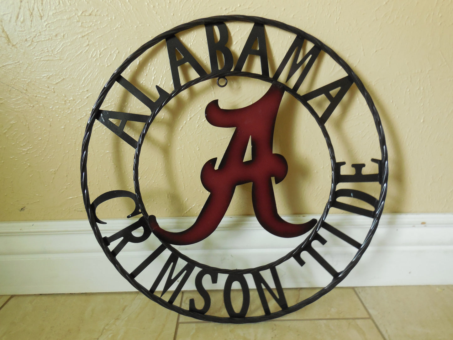 ALABAMA CRIMSON TIDE CUSTOM METAL VINTAGE CRAFT WALL SIGN WESTERN HOME DECOR HANDMADE 12",18",24",36"