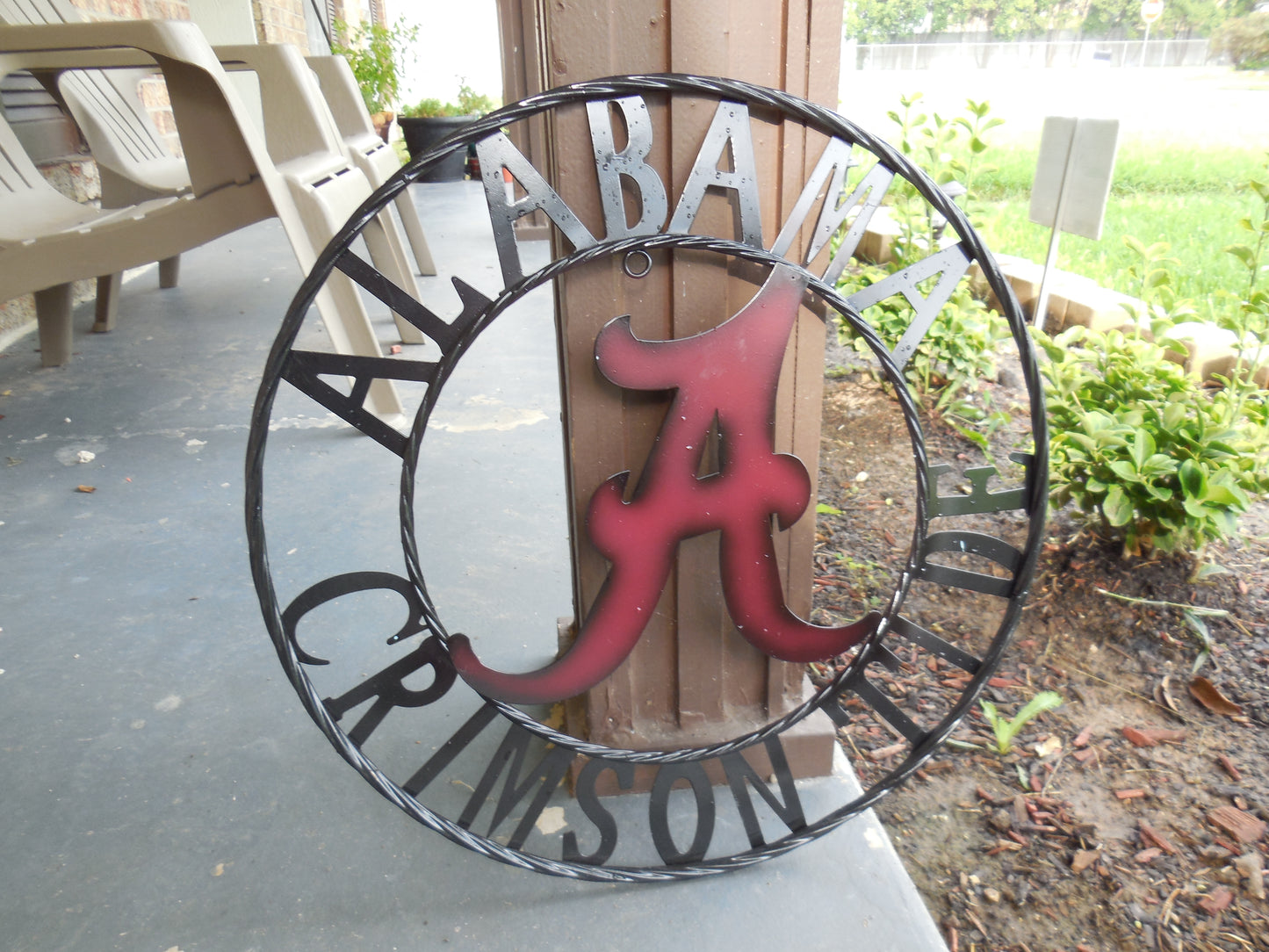 ALABAMA CRIMSON TIDE CUSTOM METAL VINTAGE CRAFT WALL SIGN WESTERN HOME DECOR HANDMADE 12",18",24",36"