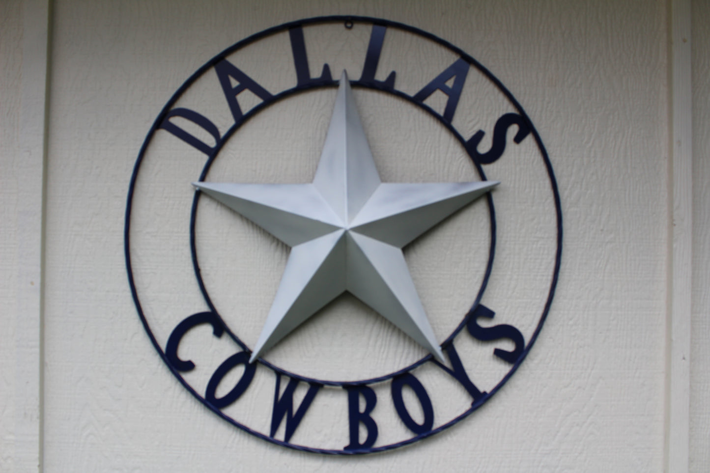 DALLAS COWBOYS STAR METAL BARN LONE STAR WESTERN HOME DECOR BLUE & WHITE STAR, SIZE:24",32",36",40",42",44",46",50"