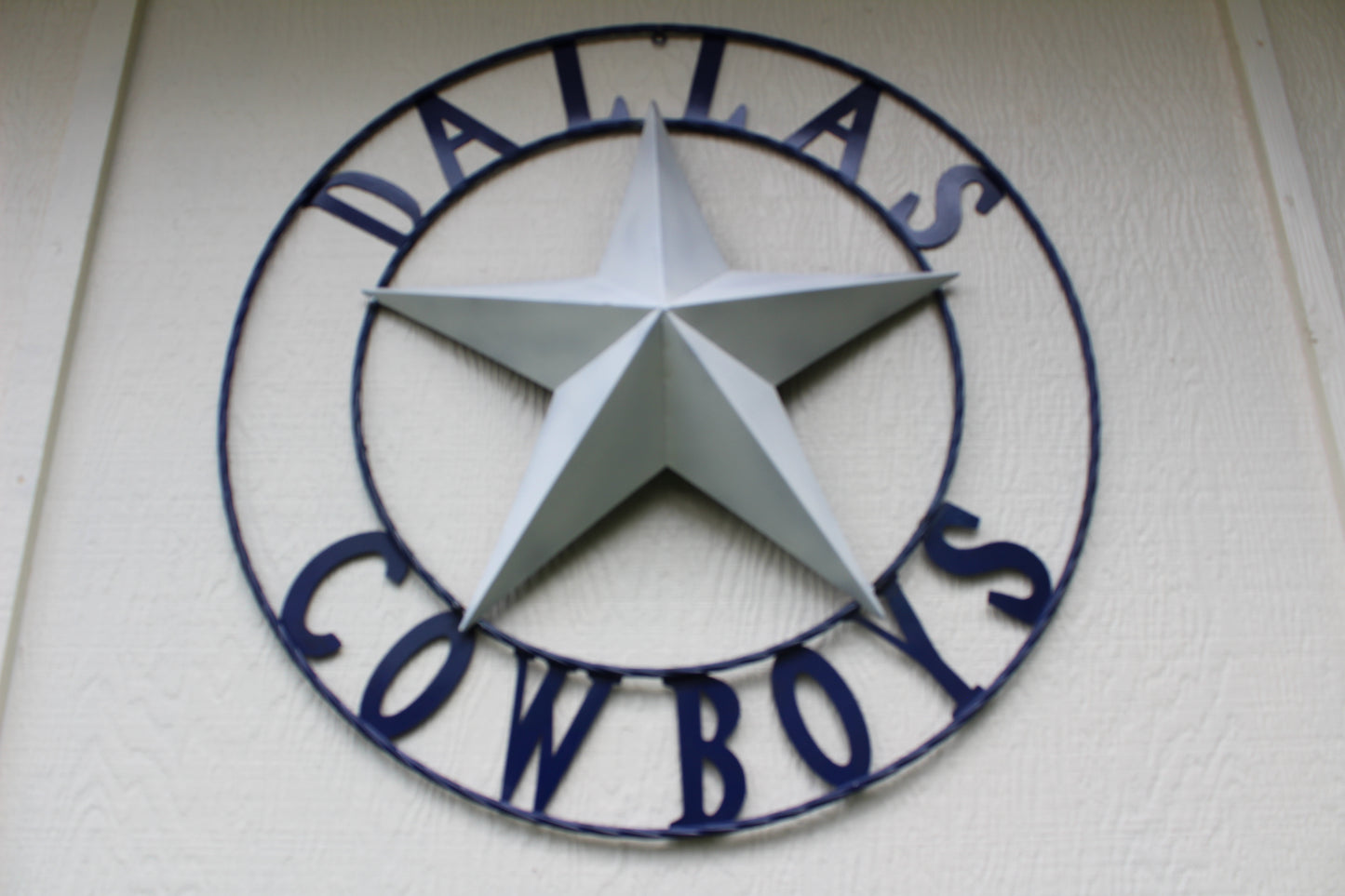 DALLAS COWBOYS STAR METAL BARN LONE STAR WESTERN HOME DECOR BLUE & WHITE STAR, SIZE:24",32",36",40",42",44",46",50"