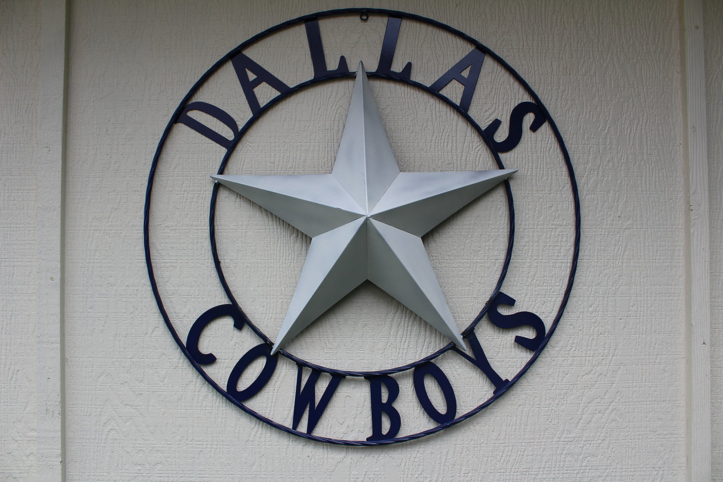 DALLAS COWBOYS STAR METAL BARN LONE STAR WESTERN HOME DECOR BLUE & WHITE STAR, SIZE:24",32",36",40",42",44",46",50"