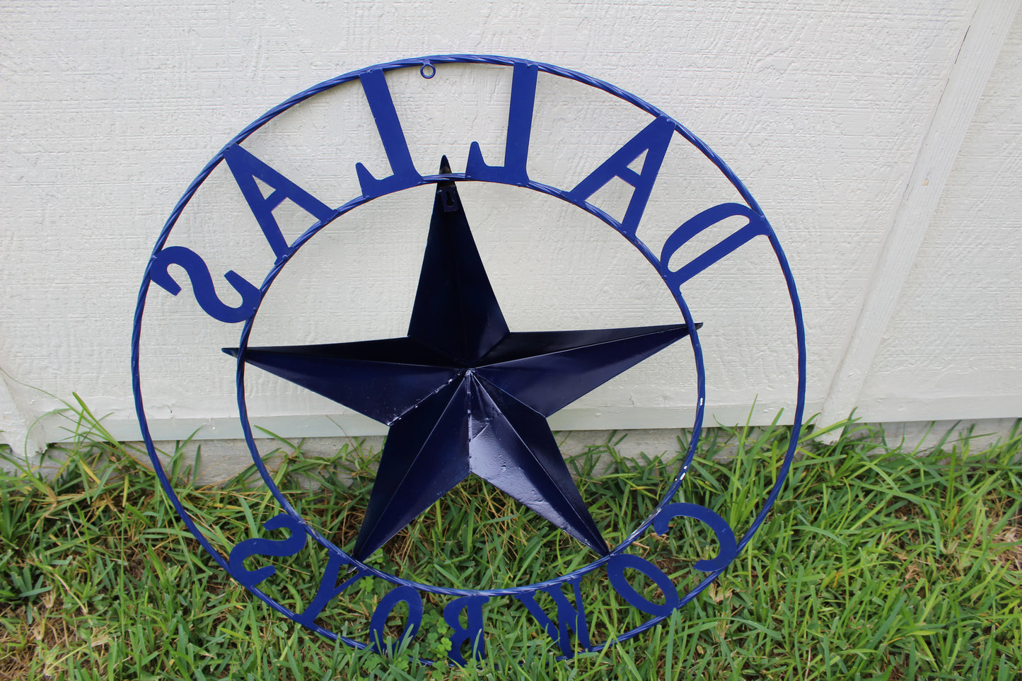 DALLAS COWBOYS STAR METAL BARN LONE STAR WESTERN HOME DECOR BLUE & WHITE STAR, SIZE:24",32",36",40",42",44",46",50"