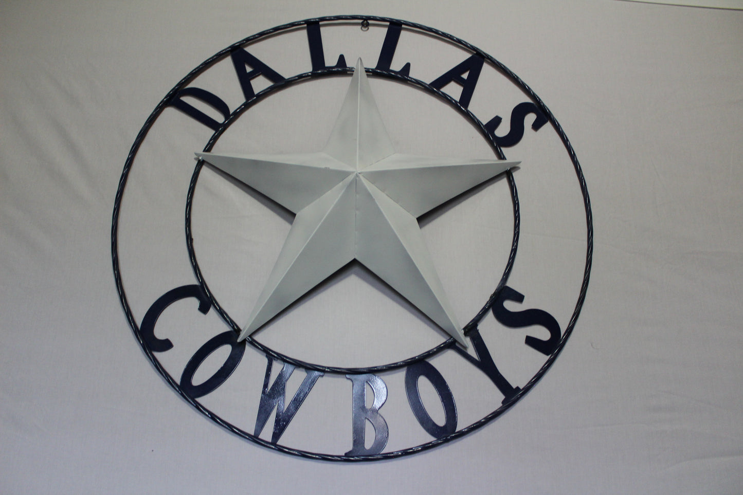 DALLAS COWBOYS STAR METAL BARN LONE STAR WESTERN HOME DECOR BLUE & WHITE STAR, SIZE:24",32",36",40",42",44",46",50"