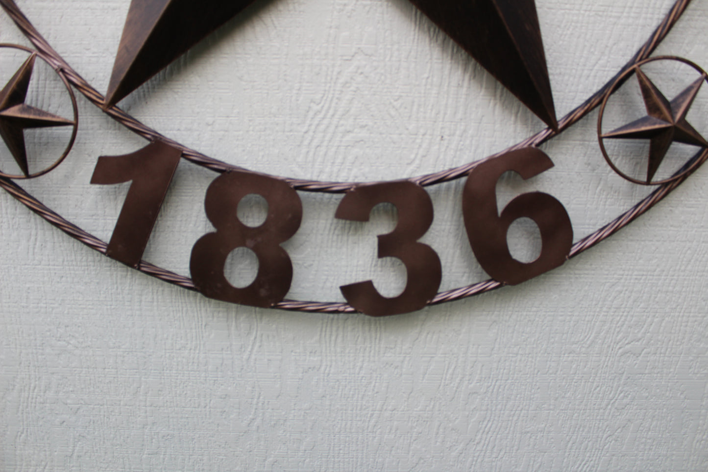 TEXAS 1836 RUSTIC BRONZE BARN STAR METAL LONE STAR TWISTED RING WESTERN HOME DECOR 24",32",36",40",50" #EH10974
