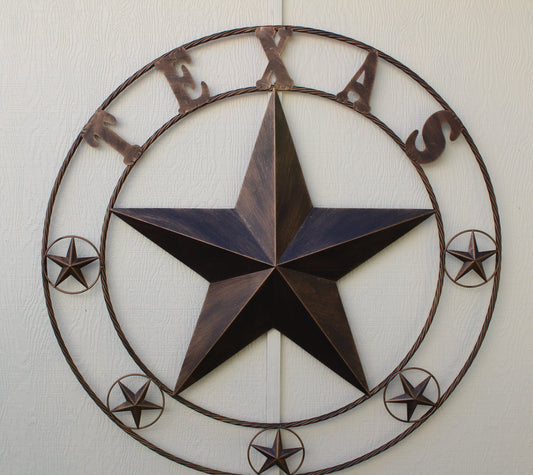 TEXAS GIANT LONE STAR METAL ART WESTERN HOME DECOR VINTAGE RUSTIC BRONZE COPPER 60", 5 FOOT, 72" 6 FOOT