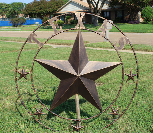 TEXAS LONESTAR BARN METAL STAR WESTERN HOME DECOR HANDMADE NEW RUSTIC BRONZE #EH10227 24",32",36",50"