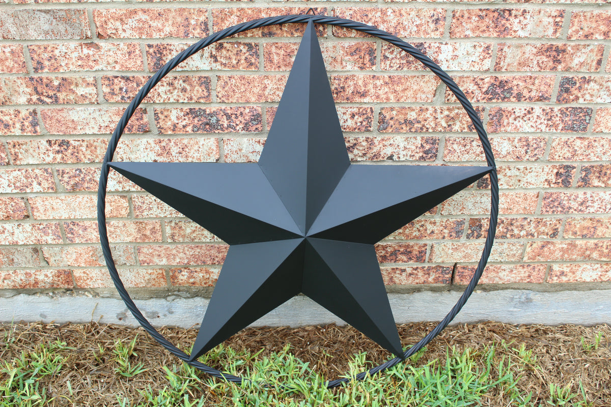 32" BARN STAR METAL LONESTAR TWISTED ROPE RING WESTERN HOME DECOR HANDMADE NEW-#EH10009