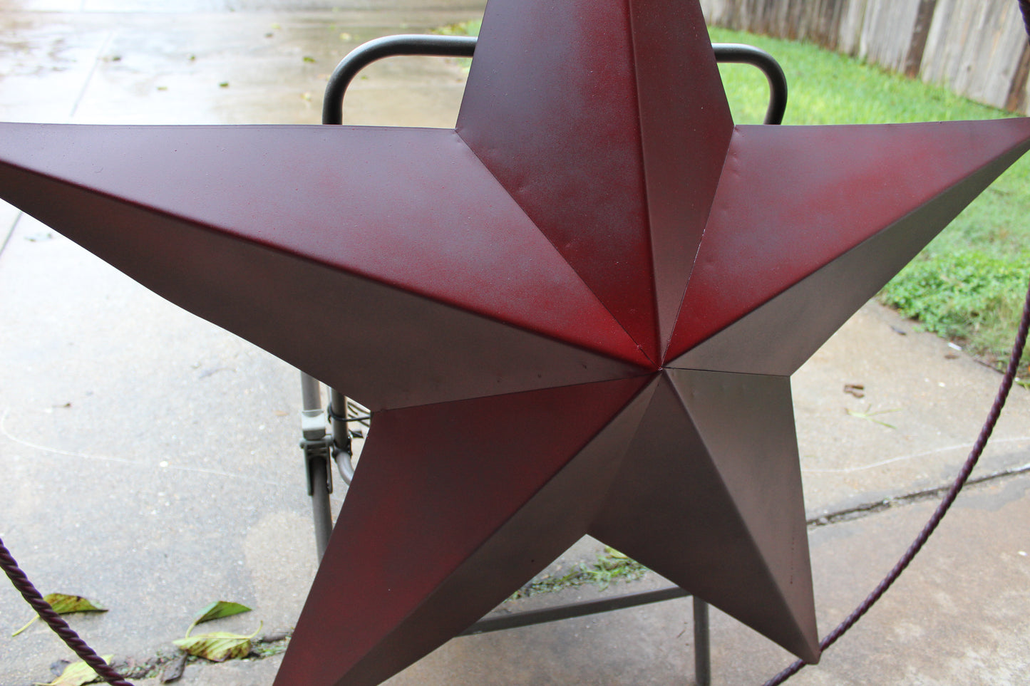 LONE STAR 48" METAL BARN STAR TWISTED ROPE RING RUSTIC BRONZE WESTERN HOME DECOR HANDMADE-#EH10014