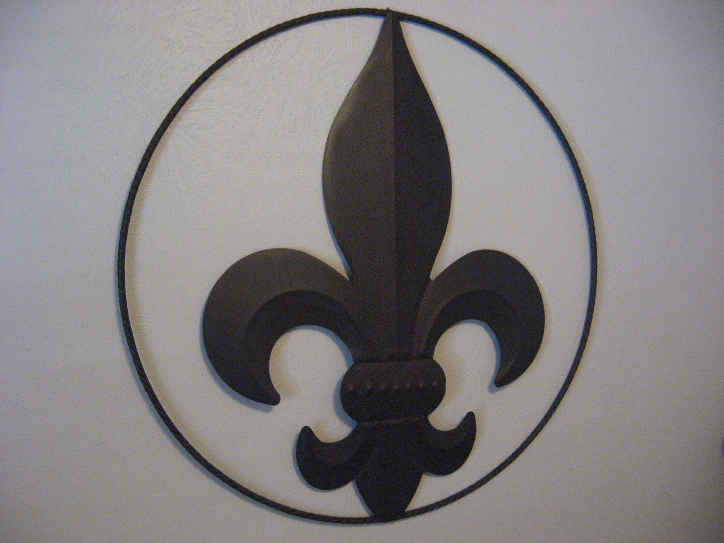 24",36" FLEUR DE LIS METAL WALL ART SIGN WESTERN HOME DECOR RUSTIC BROWN HANDMADE NEW-#EH10149